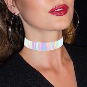 🌈 Holographic Iridescent choker!